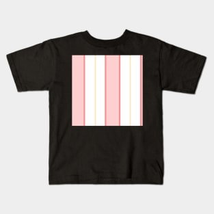 Pattern of white and pastel pink vertical regency stripes Kids T-Shirt